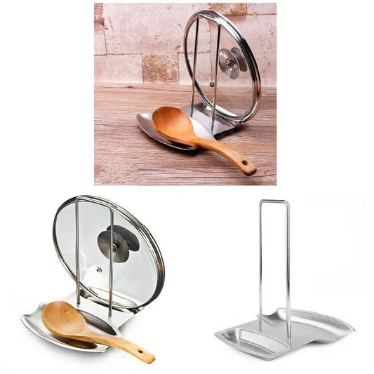 2 In 1 Kitchen Utensil Holder Stainless Steel Multi-function Pot Cover Holder Rack _ Wholesale Prices _ Tradeling